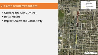 2-3 Year Recommendations
• Combine lots with Barriers
• Install Meters
• Improve Access and Connectivity
 