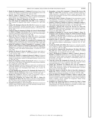 9. Dhalla NS, Balasubramanian V, Goldman J. Biochemical basis of heart
function. III. Inﬂuence of isoproterenol on the norepinephrine stores in the
rat heart. Can J Physiol Pharmacol 49: 302–311, 1971.
10. Dong E, Yatani A, Mohan A, Liang C. Myocardial ␤-adrenoceptor
down-regulation by norepinephrine is linked to reduced norepinephrine
uptake activity. Eur J Pharmacol 384: 17–24, 1999.
11. Eisenhofer G, Friberg P, Rundqvist B, Quyyumi AA, Lambert G,
Kaye DM, Kopin IJ, Goldstein DS, Esler MD. Cardiac sympathetic
nerve function in congestive heart failure. Circulation 93: 1667–1676,
1996.
12. Ganhao MF, Hattingh J, Hurwitz ML, Pitts NI. Evaluation of a simple
plasma catecholamine extraction procedure prior to high-performance
liquid chromatography and electrochemical detection. J Chromatogr 564:
55–66, 1991.
13. Grimm D, Elsner D, Schunkert H, Pfeifer M, Griese D, Bruckschlegel
G, Muders F, Riegger GAJ, Kromer EP. Development of heart failure
following isoproterenol administration in the rat: role of the renin-angio-
tensin system. Cardiovasc Res 37: 91–100, 1998.
14. Hayes JS, Wyss VL, Schenck KS, Cohen ML. Effects of prolonged
isoproterenol infusion on cardiac and vascular responses to adrenoceptor
agonists. J Pharmacol Exp Ther 237: 757–763, 1986.
15. Himura Y, Felten SY, Kashiki M, Lewandowski TJ, Delehanty JM,
Liang C. Cardiac noradrenergic nerve terminal abnormalities in dogs with
experimental congestive heart failure. Circulation 88: 1299–1309, 1993.
16. Kanoh M, Takemura G, Misao J, Hayakawa Y, Aoyamma T, Nishi-
gashi K, Noda T, Fujiwara T, Fukuda K, Minatoguchi S, Fugiwara H.
Signiﬁcance of myocytes with positive DNA in situ nick end-labeling
(TUNEL) in hearts with dilated cardiomyopathy. Circulation 99: 2757–
2764, 1999.
17. Karliner JS, Barness P, Brown M, Dollery C. Chronic heart failure in
the guinea-pig increases cardiac ␣1- and ␤-adrenoceptors. Eur J Pharma-
col 67: 115–118, 1980.
18. Karliner JS, Alabaster C, Stephens H, Barness P, Dollery C. Enhanced
noradrenaline response in cardiomyopathic hamsters: possible relation to
changes in adrenoceptors studied by radioligand binding. Cardiovasc Res
15: 296–304, 1981.
19. Kleber FX, Niemoller I, Fischer M, Doering W. Inﬂuence of severity of
heart failure on the efﬁcacy of angiotensin-converting enzyme inhibition.
Am J Cardiol 68: 121D–126D, 1991.
20. Lauer MS, Evans JC, Levy D. Prognostic implications of subclinical left
ventricular dilatation and systolic dysfunction in men free of overt car-
diovascular disease (the Framingham Heart Study). Am J Cardiol 70:
1180–1184, 1992.
21. Lee TH, Hamilton MA, Stevenson LW, Moriguchi JD, Fonarow GC,
Child JS, Laks H, Walden JA. Impact of left ventricular cavity size on
survival in advanced heart failure. Am J Cardiol 72: 672–676, 1993.
22. Mueller RA, Axelrod J. Abnormal cardiac norepinephrine storage in
isoproterenol-treated rats. Circ Res 23: 771–778, 1968.
23. Norton GR, Woodiwiss AJ, Gaasch WH, Mela T, Chung ES,
Aurigemma GP, Meyer TE. Heart failure in pressure overload hypertro-
phy: the relative roles of ventricular remodeling and myocardial dysfunc-
tion. J Am Coll Cardiol 39: 664–671, 2002.
24. Osadchii O, Woodiwiss A, Alves N, Norton G. Mechanisms of preserved
baseline cardiac systolic function in rats with adrenergic-inotropic-down-
regulation. Life Sci 78: 366–375, 2005.
25. Remondino A, Kwon SH, Communal C, Pimentel DR, Sawyer DB,
Singh K, Colucci WS. ␤-Adrenergic receptor-stimulated apoptosis in
cardiac myocytes is mediated by reactive oxygen species/c-Jun NH2-
terminal kinase-dependent activation of the mitochondrial pathway. Circ
Res 92: 136–138, 2003.
26. Sahn DJ, De Maria A, Kisslo J, Weyman A. Recommendations regard-
ing quantitation of M-mode echocardiography: results of a survey of
echocardiographic measurements. Circulation 58: 1072–1083, 1978.
27. Sandvik L, Erikssen J, Thaulow E, Erikssen G, Mundal R, Aakhus T.
Heart volume and cardiovascular mortality: a 16 year follow-up study of
1984 healthy middle-aged men. Eur Heart J 14: 592–596, 1993.
28. Shizukuda Y, Buttrick PM, Geenen DL, Borczuk AC, Kitsis RN,
Sonnenblick EH. ␤-Adrenergic stimulation causes cardiocyte apoptosis:
inﬂuence of tachycardia and hypertrophy. Am J Physiol Heart Circ
Physiol 275: H961–H968, 1998.
29. Steinfath M, Danielsen W, von der Leyen H, Mende U, Meyer W,
Neumann J, Nose M, Reich T, Schmitz W, Scholz H, Stein B, Doring
V, Kalmar P, and Haverich A. Reduced ␣1- and ␤2-adrenoceptor-
mediated positive inotropic effects in human end-stage heart failure. Br J
Pharmacol 105: 463–469, 1992.
30. Suzuki M, Ohte N, Wang ZM, Williams DL, Little WC, Cheng CP.
Altered inotropic response to endothelin-1 in cardiomyocytes from rats
with isoproterenol-induced cardiomyopathy. Cardiovasc Res 39: 589–
599, 1998.
31. Teerlink JR, Pfeffer JM, Pfeffer MA. Progressive ventricular remodel-
ing in response to diffuse isoproterenol-induced myocardial necrosis in
rats. Circ Res 75: 105–113, 1994.
32. Unverferth DV, Magorien DR, Moeschberger MI, Baker PB, Fetters
JK, Leier CV. Factors inﬂuencing the one year mortality of dilated
cardiomyopathy. Am J Cardiol 54: 147–152, 1984.
33. Vago T, Bevilacqua M, Norbiato G, Baldi G, Chebat E, Bertora P,
Baroldi G, Accinni R. Identiﬁcation of ␣1-adrenergic receptors on sar-
colemma from normal subjects and patients with idiopathic dilated car-
diomyopathy: characteristics and linkage to GTP-binding protein. Circ
Res 64: 474–481, 1989.
34. Vasan RS, Larson MG, Benjamin EJ, Evans JC, Levy D. Left ven-
tricular dilatation and the risk of congestive heart failure in people without
myocardial infarction. N Engl J Med 336: 1350–1355, 1997.
35. Veliotes DG, Woodiwiss AJ, Deftereos DA, Gray D, Osadchii O,
Norton GR. Aldosterone receptor blockade prevents the transition to
cardiac pump dysfunction induced by beta-adrenoreceptor activation.
Hypertension 45: 914–920, 2005.
36. Weber KT, Janicki J, Schroff SG, Pick R, Chen RM, Abrahams G,
Bashey RI. Collagen remodeling of the pressure-overloaded hypertro-
phied non-human primate myocardium. Circ Res 62: 757–765, 1988.
37. Wong M, Johnson G, Shabetai R, Hughes V, Bhat G, Lopez B, Cohn
JN. Echocardiographic variables as prognostic indicators and therapeutic
monitors in chronic congestive heart failure: Veterans Affairs Cooperative
Studies Ve-HeFT I and II. V-HeFT VA Cooperative Studies Group.
Circulation 87: VI65–VI70, 1993.
38. Woodiwiss AJ, Tsotetsi OJ, Sprott S, Lancaster EJ, Mela T, Chung
ES, Meyer TE, Norton GR. Reduction in myocardial collagen cross-
linking parallels left ventricular dilatation in rat models of systolic cham-
ber dysfunction. Circulation 103: 155–160, 2001.
H1905IMPACT OF CARDIAC DILATATION ON PUMP FUNCTION IN RATS
AJP-Heart Circ Physiol • VOL 292 • APRIL 2007 • www.ajpheart.org
by10.220.33.6onSeptember12,2016http://ajpheart.physiology.org/Downloadedfrom
 