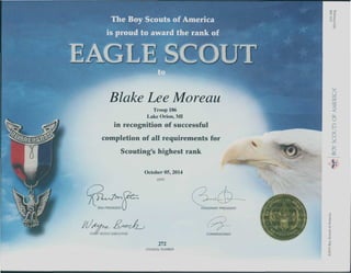 Eagle Scout Certificate