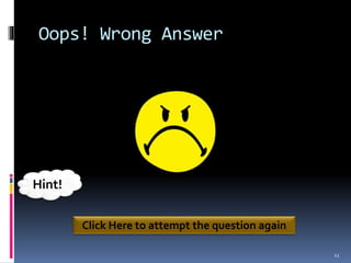 Oops! Wrong Answer
11
Click Here to attempt the question again
Hint!
 