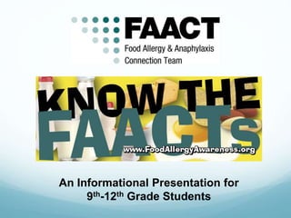 An Informational Presentation for
9th-12th Grade Students
 