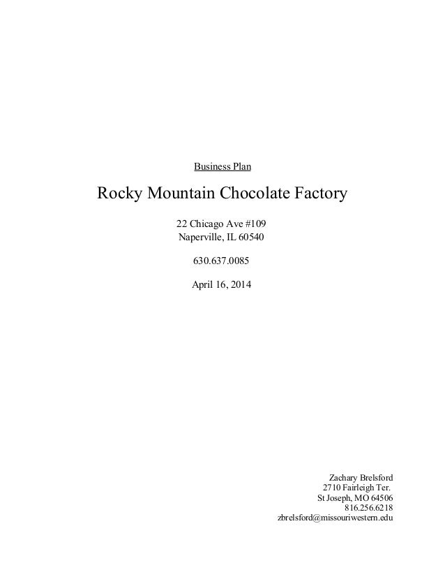 business plan chocolate factory