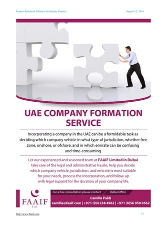 Franco-American Alliance for Islamic Finance August 15, 2016
http://www.faaif.com 17
 