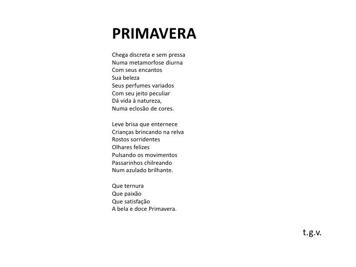 Poemas Sobre A Primavera Em Portugues