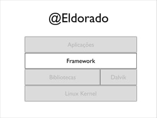@Eldorado
Aplicações
Framework
Bibliotecas
Linux Kernel

Dalvik

 
