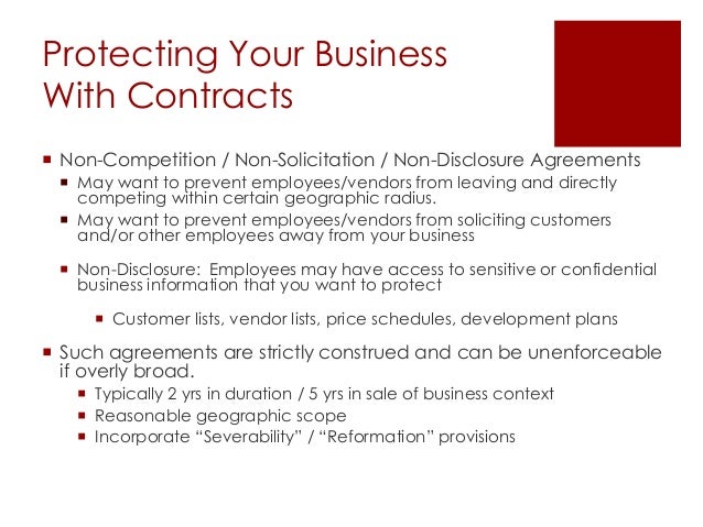 startup small business presentation 2015 vendor non compete agreement