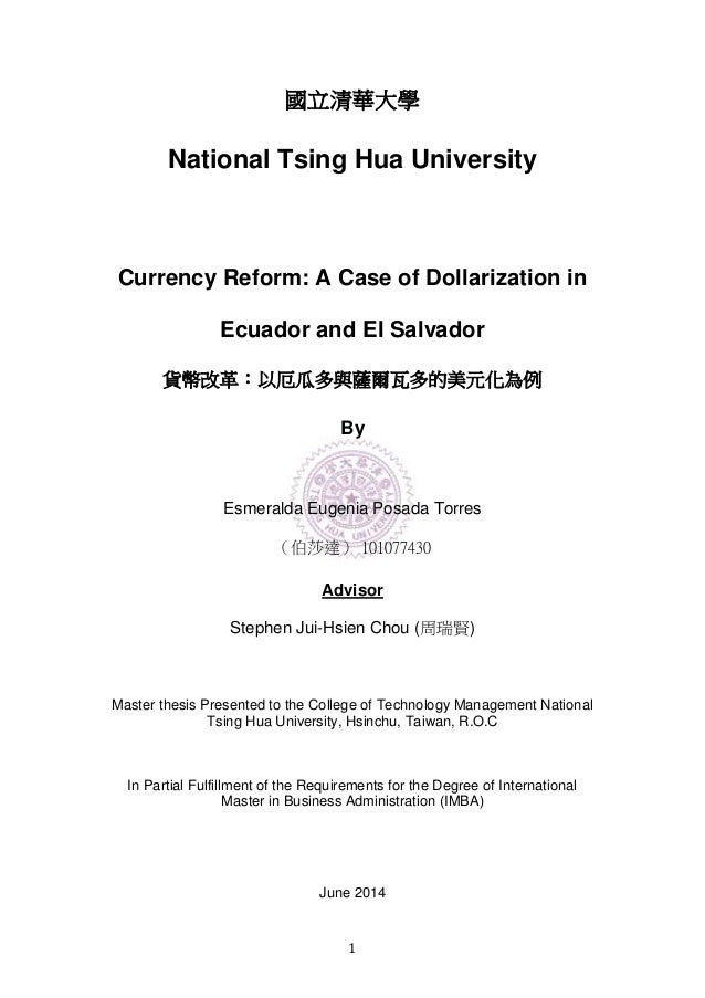 Thesis on dollarization