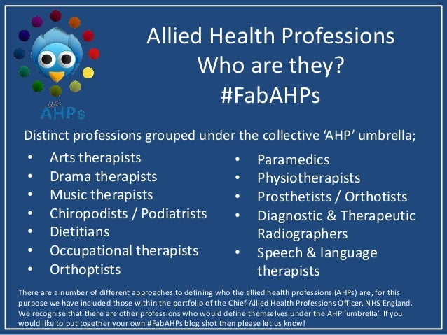 Allied Health Professions Who Are They What Do They Do Fabahps W