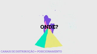 ONDE?
CANAIS DE DISTRIBUIÇÃO + POSICIONAMENTO
 