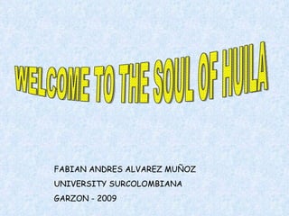 FABIAN ANDRES ALVAREZ MUÑOZ
UNIVERSITY SURCOLOMBIANA
GARZON - 2009
 