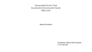 Universidad Fermín Toro
Escuela de Comunicación Social
Bqto-Lara
Mapa Conceptual
Estudiante: Fabiana Dell Arciprete
C.I 27.736.193
 