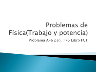 Problemas de Física(Trabajo y potencia) Problema A-6 pág. 176 Libro FCT  