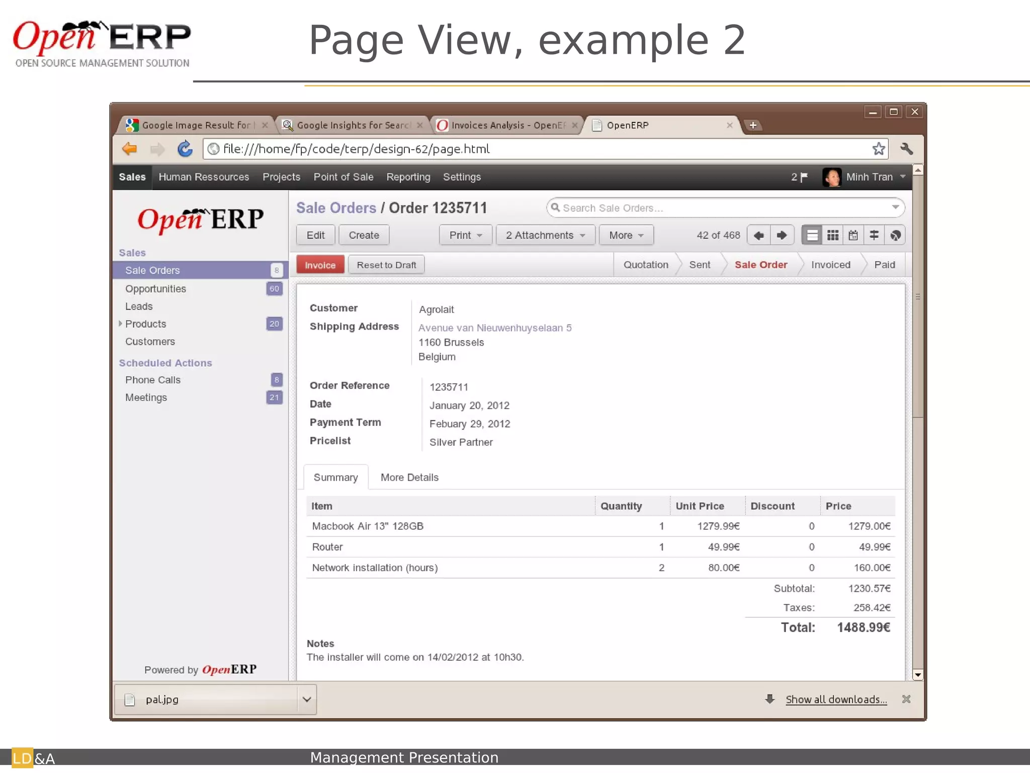 Page View, example 2




&A   Nom du fichier – à compléter   Management Presentation
 