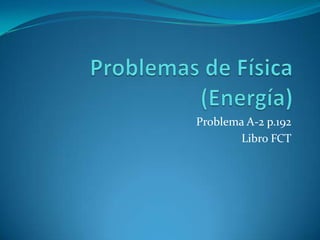 Problemas de Física (Energía) Problema A-2 p.192 Libro FCT 