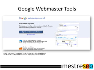 Google Webmaster Tools




http://www.google.com/webmasters/tools/
 