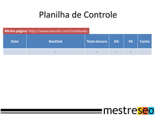 Planilha de ControleMinha página: http://www.meusite.com/notebooks