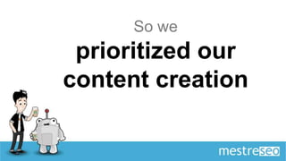 So we
 prioritized our
content creation
 