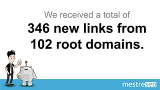 We received a total of
346 new links from
102 root domains.
 