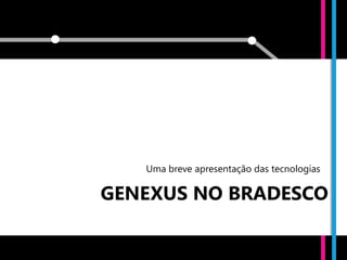 v

   Uma breve apresentação das tecnologias

GENEXUS NO BRADESCO
 
