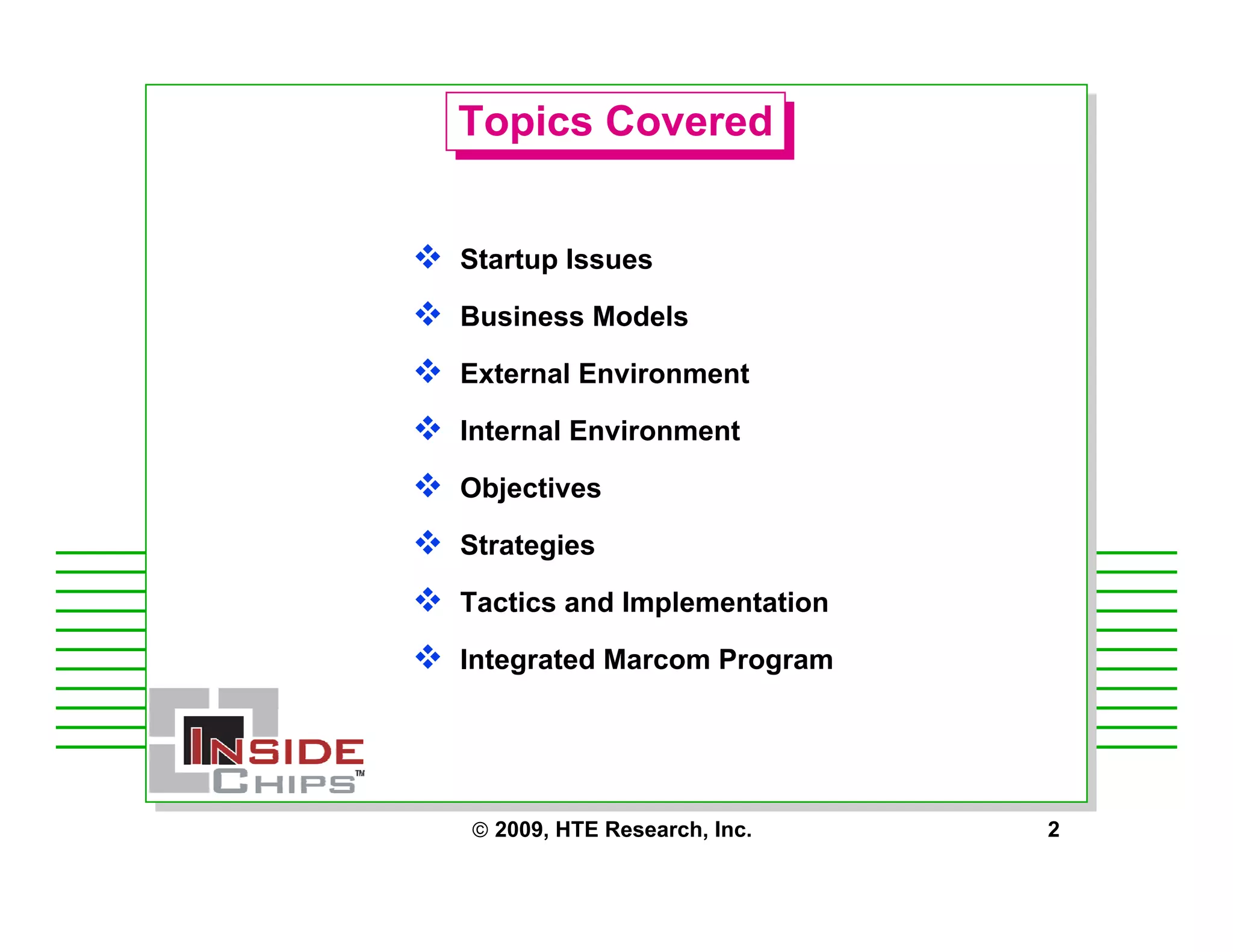 Strategic Management Issues for Starting a Fabless Chip Company