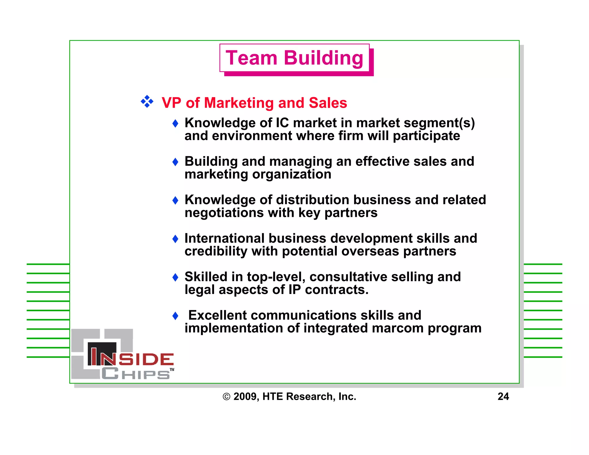 Strategic Management Issues for Starting a Fabless Chip Company