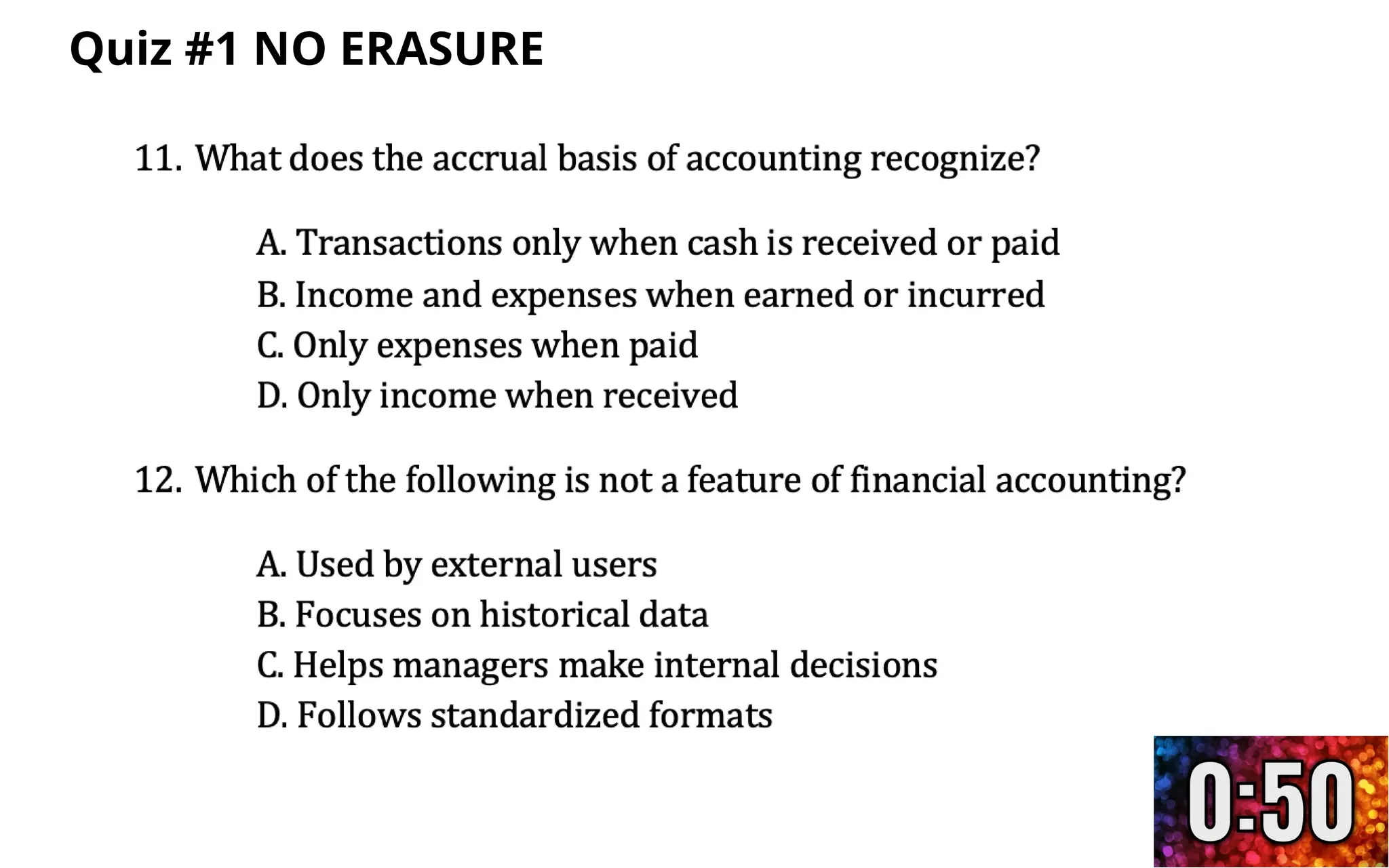 Quiz #1 NO ERASURE
 