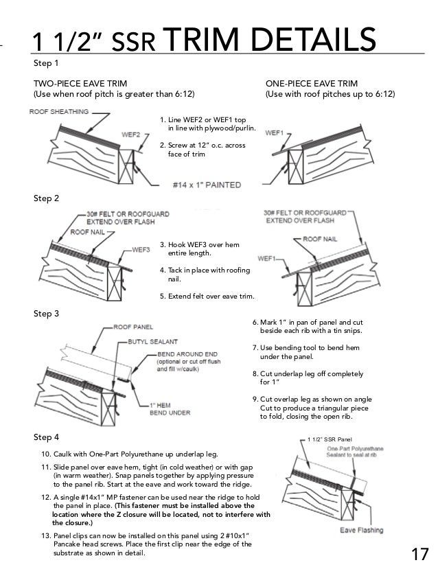 Fabral SSR Metal Roofing Installation Manual