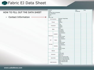 www.usbellows.com
HOW TO FILL OUT THE DATA SHEET
– Contact Information
Fabric EJ Data Sheet
 