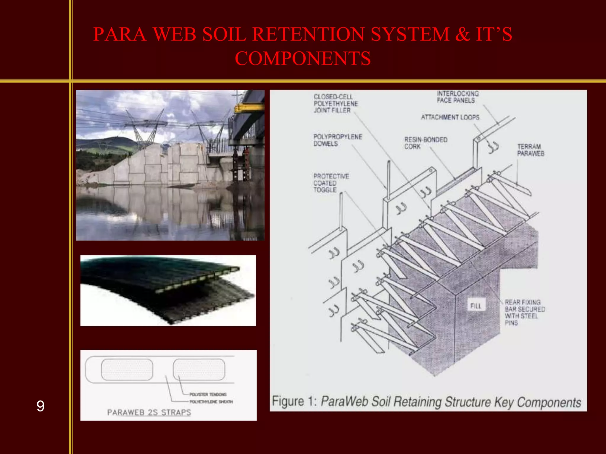 9
PARA WEB SOIL RETENTION SYSTEM & IT’S
COMPONENTS
 
