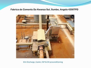 Kiln Discharge, Cooler, ESP & Oil preconditioning
Fabrica de Cemento Do Kwanza Sul, Sumbe, Angola 4200TPD
 