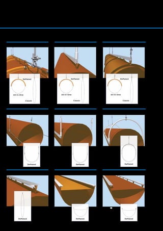 18 Deflated DeflatedDeflated
Deflated Deflated
TYPE 2, DOUBLE CABLE TYPE 13, DOUBLE H-RAIL
TYPE 1, SINGLE CABLE
TYPE 6, DOUBLE H-RAIL
TYPE 11, D-SHAPED T-RAIL
TYPE 8, SINGLE H-RAIL
TYPE 3, SINGLE T-RAIL TYPE 12, D-SHAPED T-RAIL
TYPE 5, SINGLE H-RAIL
Suspension Types
INSTALLATION
All-in-One All-in-One
Classic Classic
Deflated
Deflated Deflated
All-in-One
Classic
Deflated
 