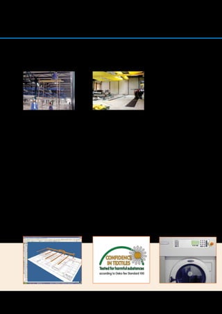 9
FabricAir®
Installation Service
In addition to the consultancy documen-
tation work mentioned earlier, FabricAir®
also works as a subcontractor, mounting the
fabric systems in several markets. In this
way any uncertainty as to the cost of the
project is removed - our prices are always
fixed and free of any unpleasant surprises.
All fabrics used in our production undergo
a strict quality and environmental
control. Most of our fabrics comply with
the Oeko-Tex 100 standard.
For more than 10 years FabricAir®
has
been able to offer the servicing of
the fabric systems at our own laundry
facility.
The fabric systems are dimensioned
and constructed based on online 3D
drawing and configuration tools.
FabricAir®
Supervisor Service
If you do not want FabricAir®
to handle the
installation but you are still uncertain as to
how to handle the installation of a fabric
system FabricAir®
can offer a unique super-
visory solution in which we send out an
experienced supervisor, who offers advice
during the actual installation. This service
naturally also comes at a fixed price, and
as an additional service the supervisor
draws up an estimate for the total time
necessary for the actual installation.
FabricAir®
Service Concept
In several countries, FabricAir®
offers actual service contracts for
our products. The most compre-
hensive contract includes total
service, including the on-site
dismantling of the system,
complete service of the ducts,
documentation, storage of spare
ducts and mounting the serviced
ducts. However, it is possible
to buy ad hoc servicing - please
inquire with your local FabricAir®
representative about our offers in
your area.
INTRODUCTION
 