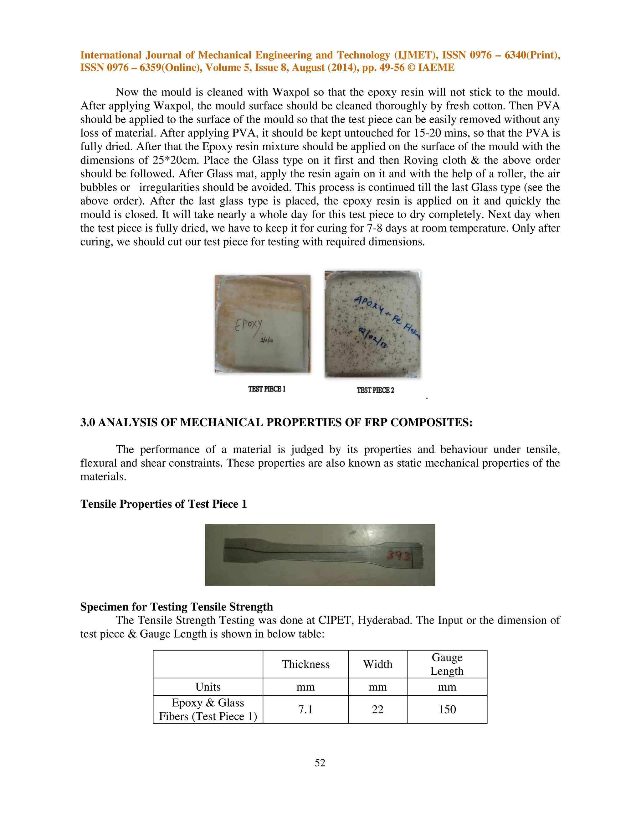 Fabrication and analysis of mechanical properties of frp composites | PDF