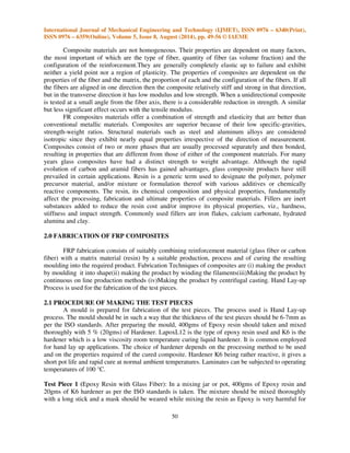 Fabrication and analysis of mechanical properties of frp composites | PDF