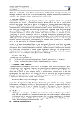 Fabrication and performance evaluation of a portable motorized | PDF