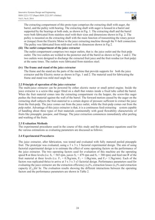 Fabrication and performance evaluation of a portable motorized | PDF