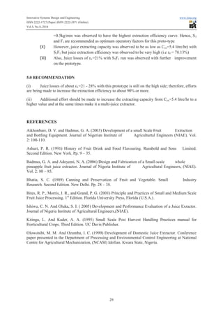 Fabrication and performance evaluation of a portable motorized | PDF