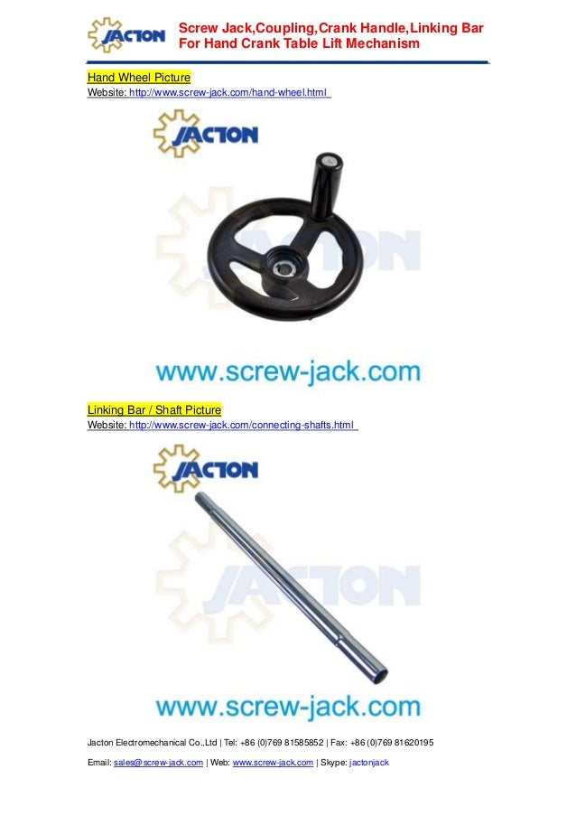 Fabrication hand crank linear actuator lift table, building crank