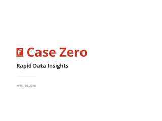 Case Zero
Rapid Data Insights
APRIL 30, 2016
 