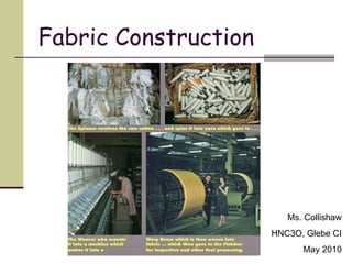 Fabric Construction Ms. Collishaw HNC3O, Glebe CI May 2010 