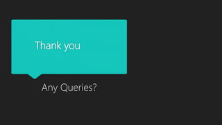 Thank you
Any Queries?
 