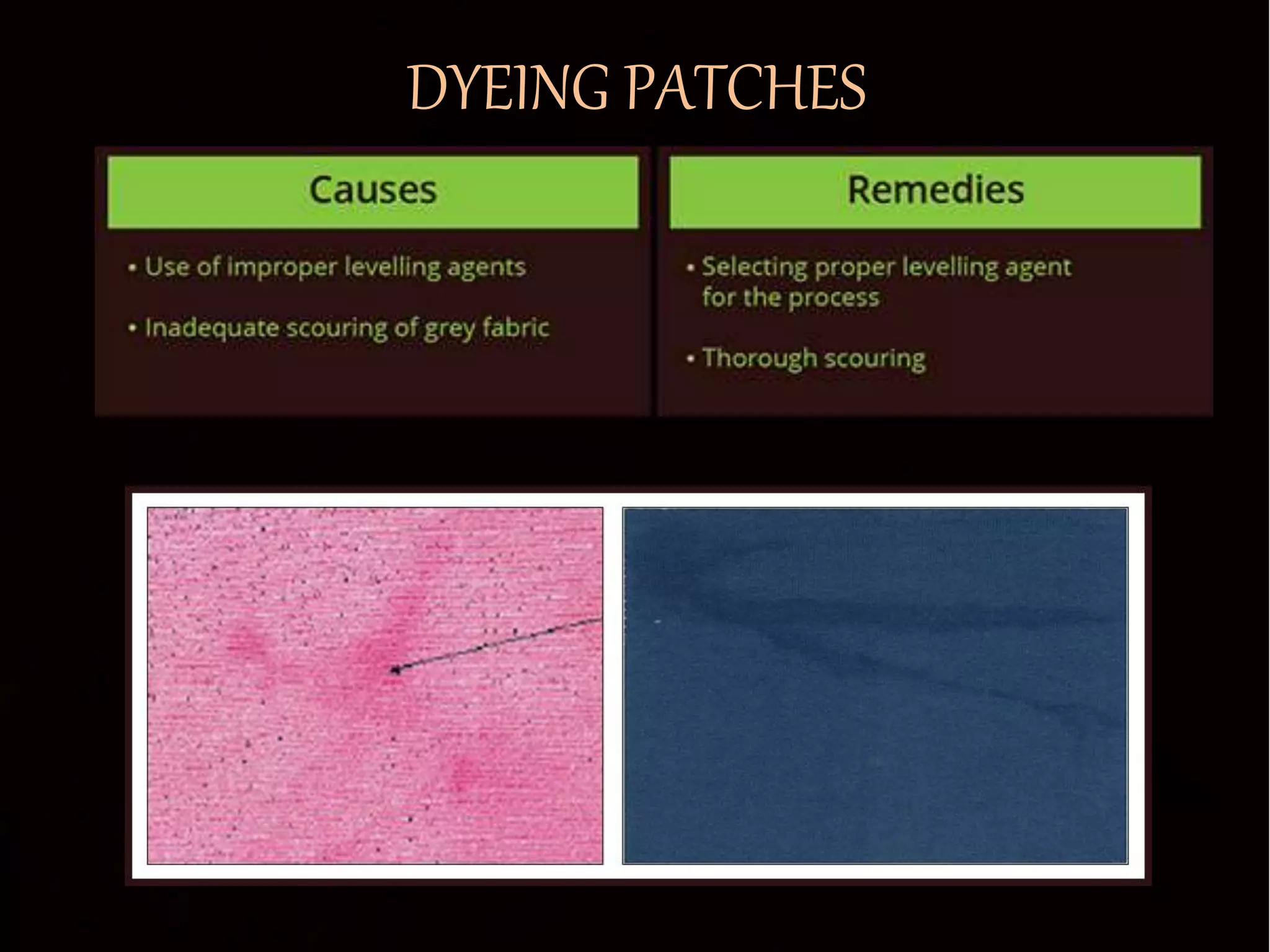 DYEING PATCHES
 