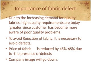 Fabric Faults with cause and effect with respect to garments | PPTX