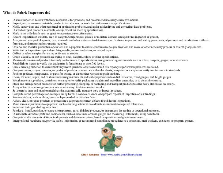 inspector job description