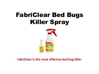 FabriClear Bed Bugs
Killer Spray
FabriClear is the most effective bed bug killer
 