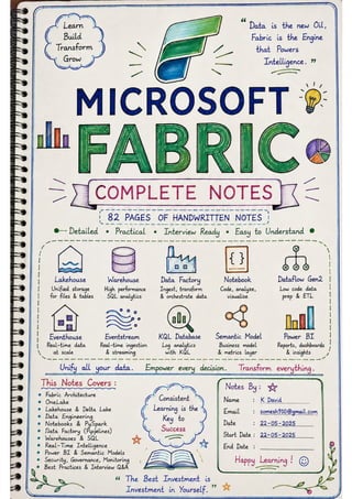 Microsoft Fabric โ Complete Handwritten Notes.pdf