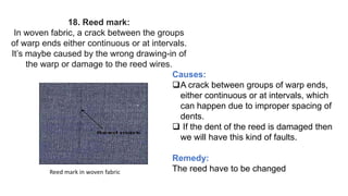Reed Line Defect Fabrics and sewing defects of woven apparel By Engr. Aqs Zilani | PPTX