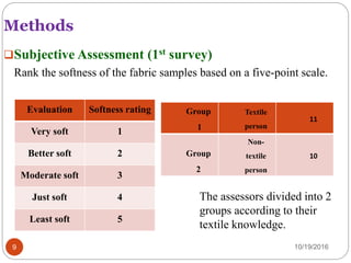 Softness Scale Examples Fabric softness evaluation by fabric extraction | PPTX