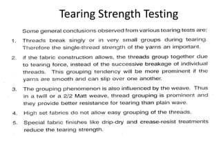 Tearing Strength Testing
 
