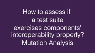 How to assess if
a test suite
exercises components'
interoperability properly?
Mutation Analysis
 